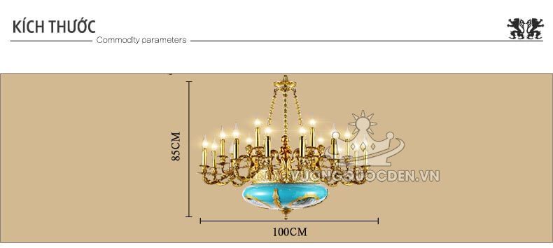 Đèn chùm đồng nến cao cấp lộng lẫy tráng lệ ABR150-5